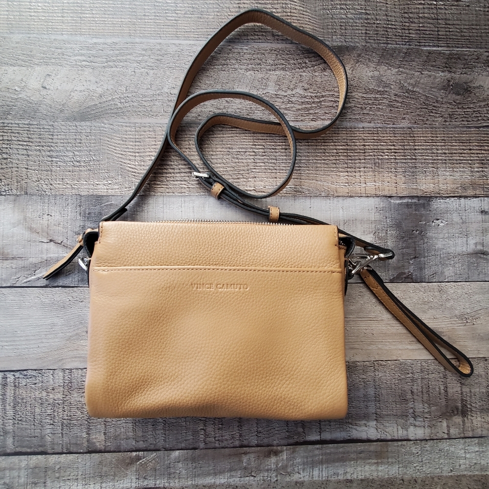 Vince Camuto genuine leather tan small croosbody shoulder bag